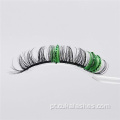 Green Glittler Russian Lashes tiras colorem cílios russos